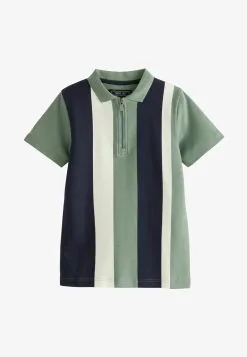 Next SHORT SLEEVE ZIP NECK - Poloshirt - White Blue Vertical Stripe -Oberbekleidung Verkäufe ef48215923d345fdab33b93e6996d340