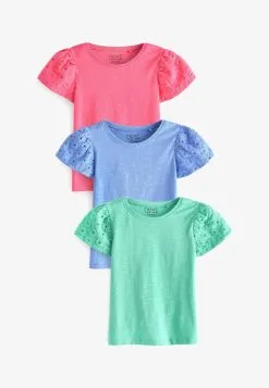 Next BRODERIE SLEEVE 3 PACK STANDARD - T-Shirt Print - Pink -Oberbekleidung Verkäufe f66976d5c2be41b3adbc7dfc1ee6883f 1