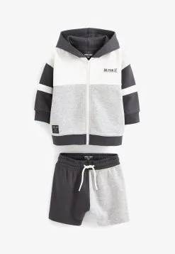 Next SET STANDARD - Sweatjacke - Black White Grey -Oberbekleidung Verkäufe f8331c1055da4aeab75760e64e6df9c9