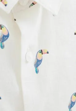 Next SHORT SLEEVE STANDARD - Hemd - White Toucan Print -Oberbekleidung Verkäufe fd542cb6d4444396a99425fe3fd269cb